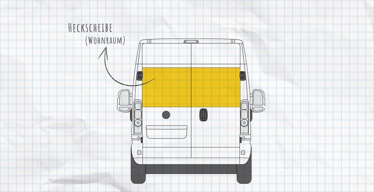 Magneet Raamisolatie Achterdeuren Fiat Ducato (2006-heden): Black & Black