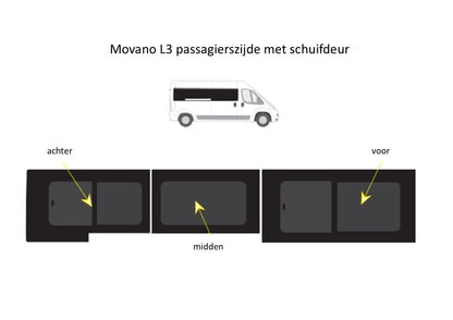 Schuifraam met hor passagierszijde Opel Movano Lengte 3 (2021-heden)